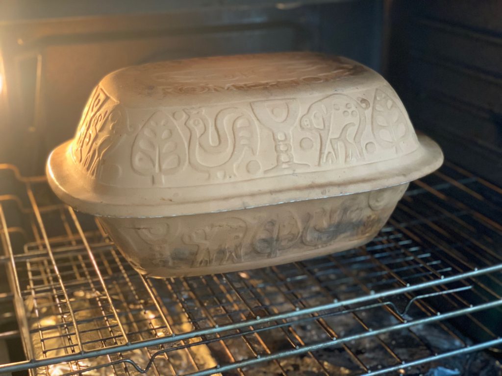 clay pot in cold oven