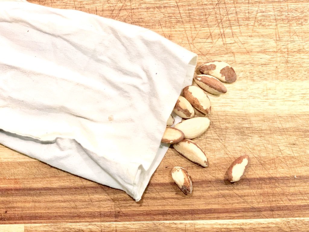 use zero-waste cloth bags for grains, nuts, seeds