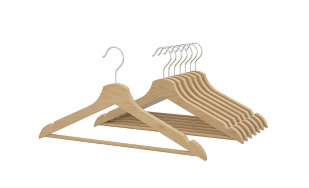 wooden clothes hangers