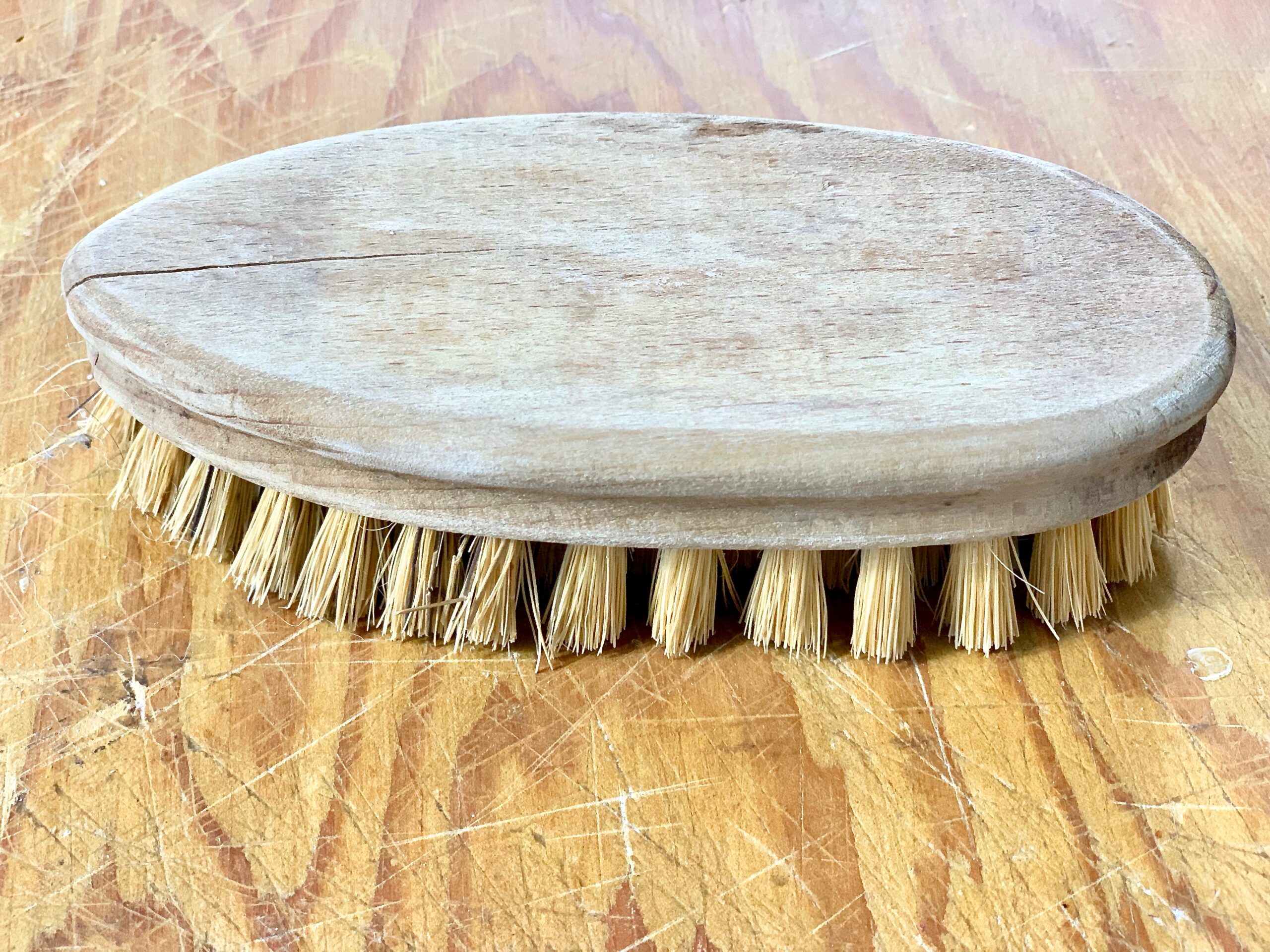 wooden brush with natural bristles