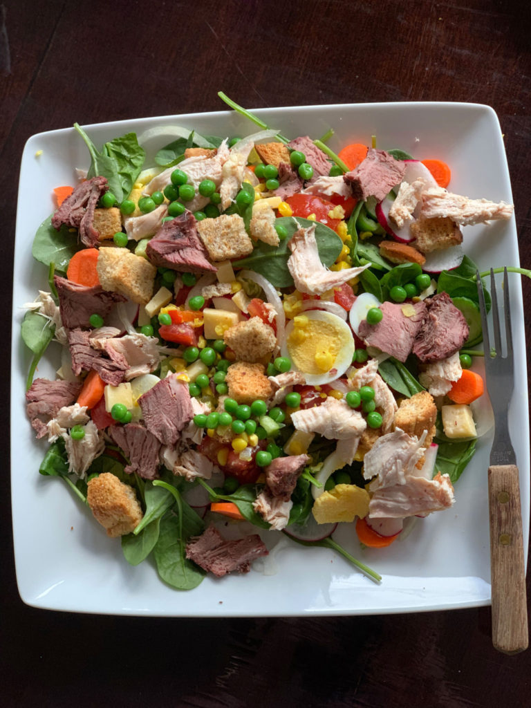 smoked steak and chicken salad