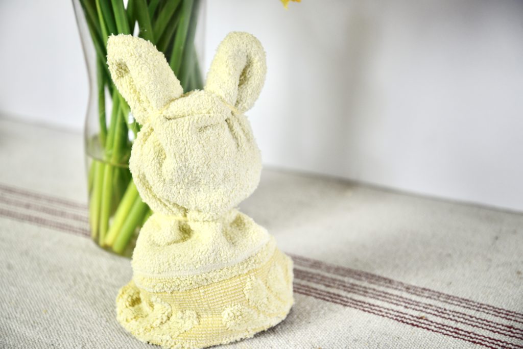 DIY washcloth bunny