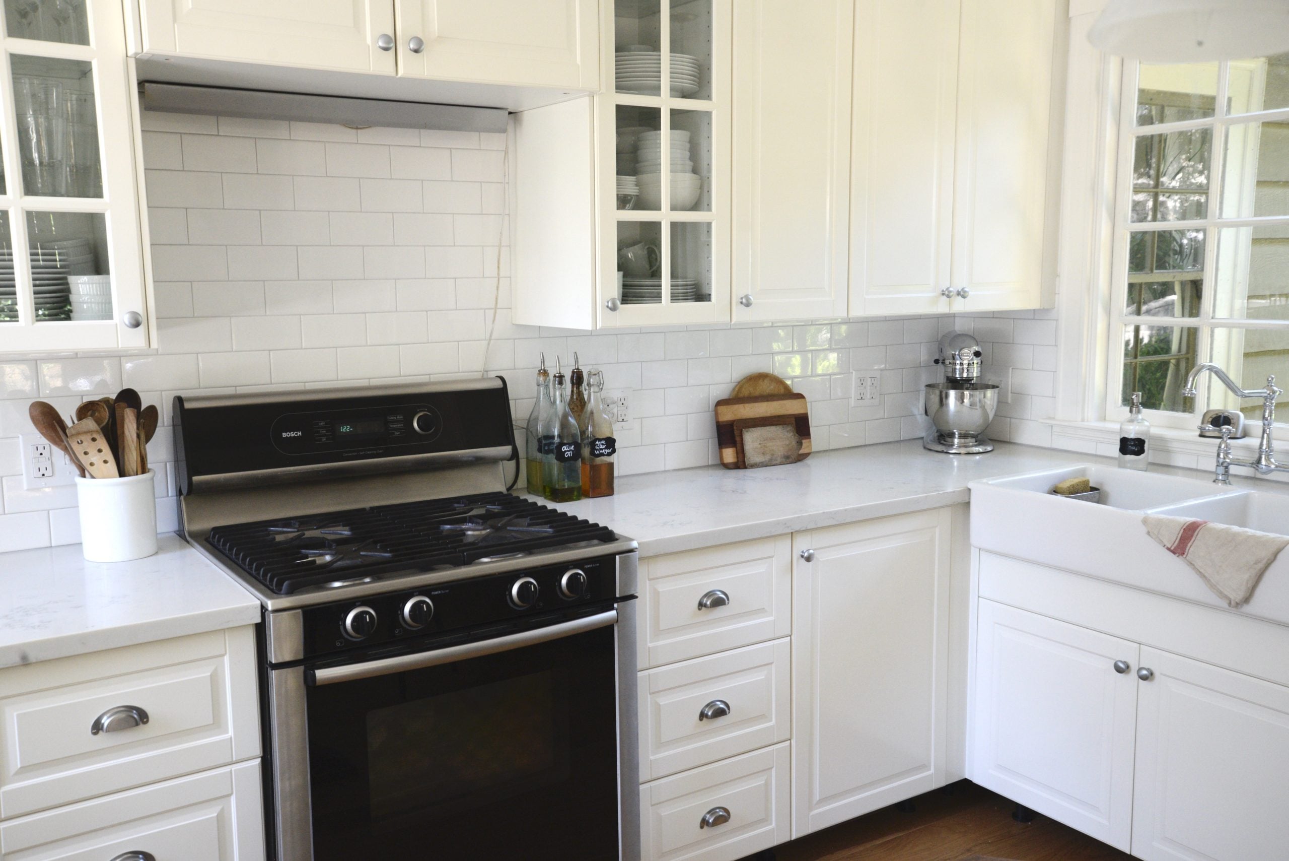 White Ikea Farmhouse Kitchen