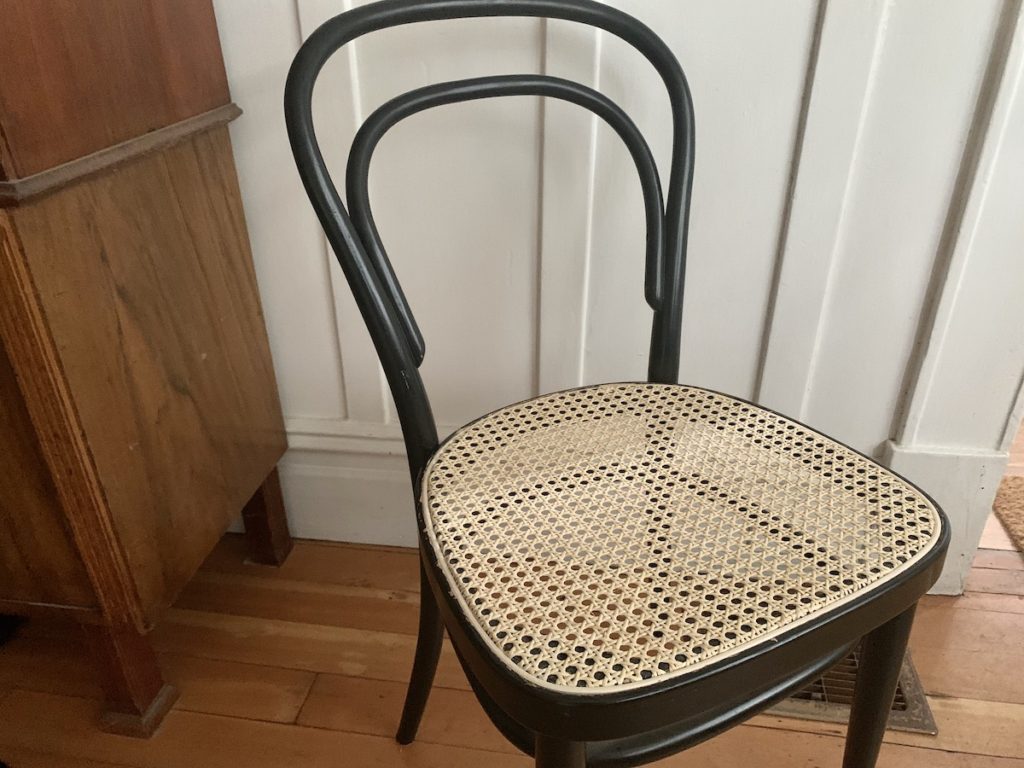 repaired cane chair 