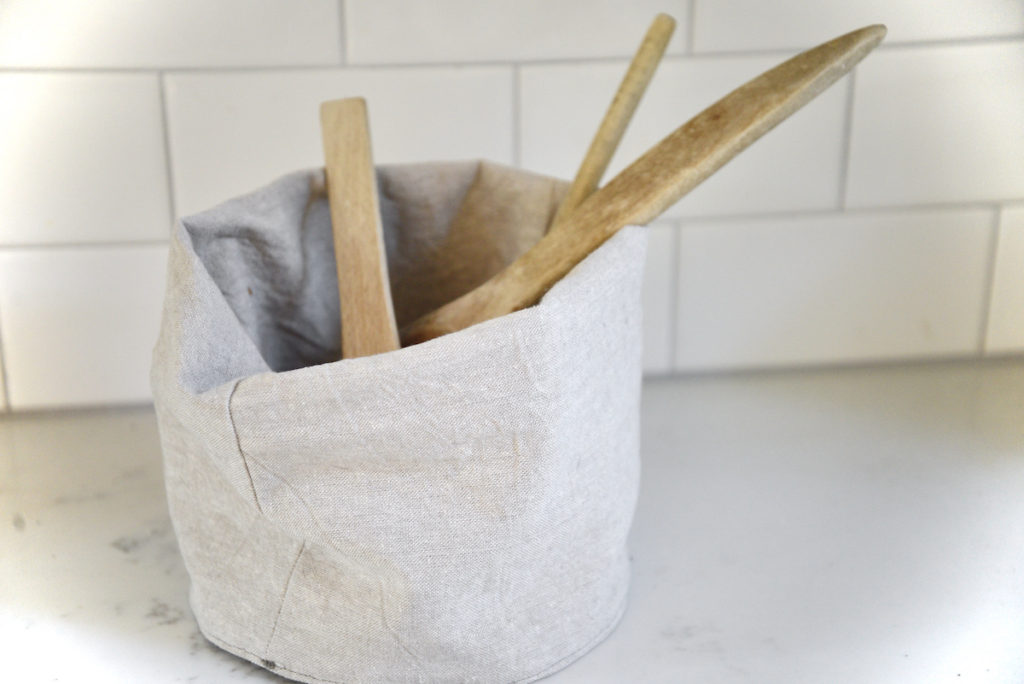 handmade linen basket