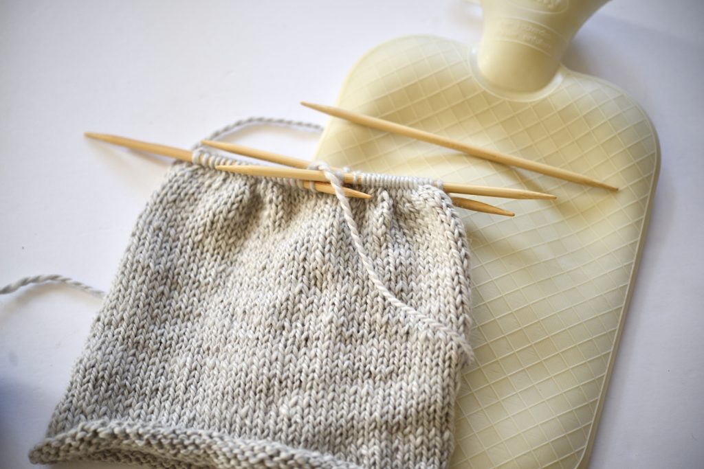 knitting hot water bottle cover