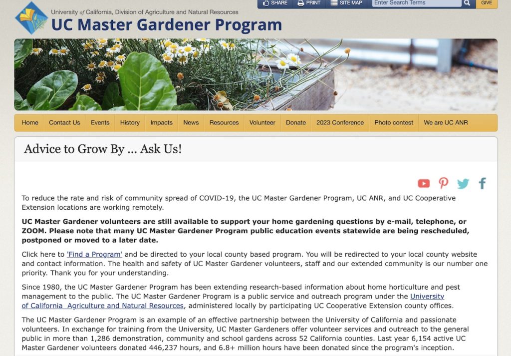 UC Master Gardener Program